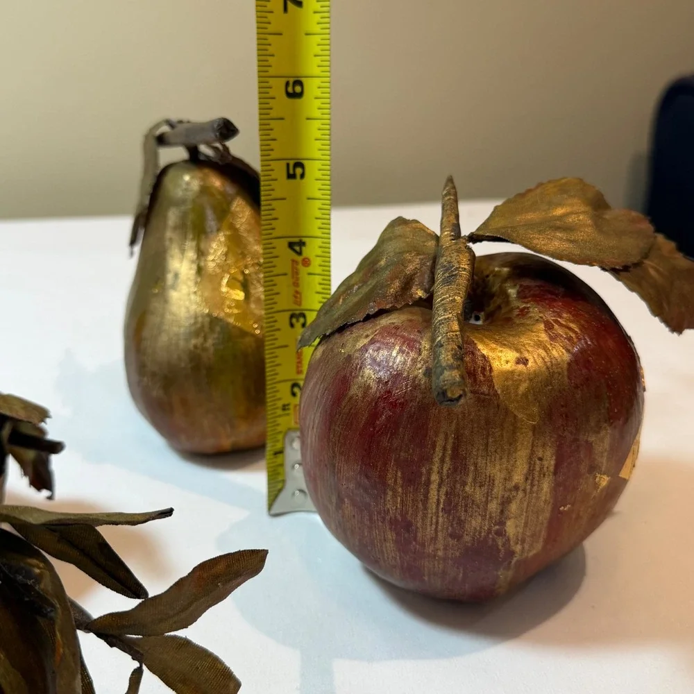 Set of 4 Gold Leaf Decorative Faux Fruit‎ Centerpiece Decor